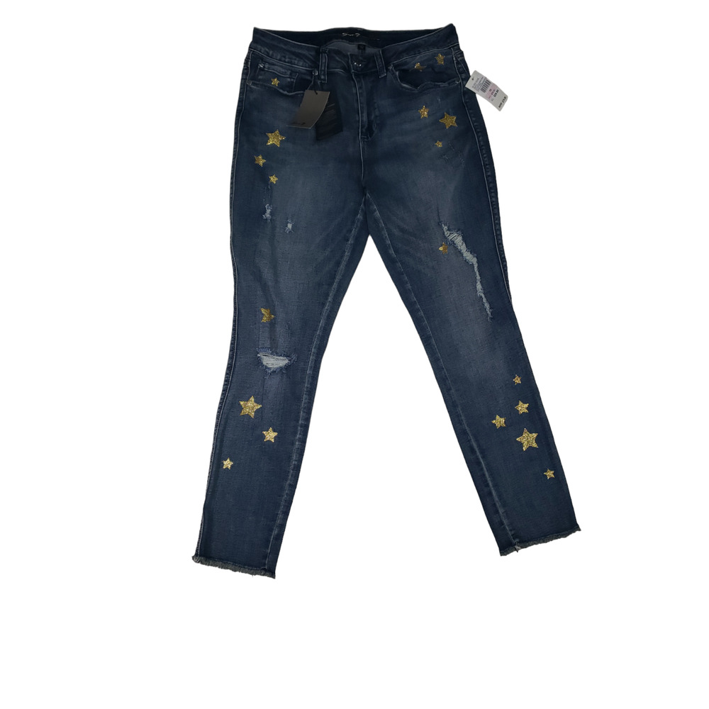 Seven7 Jeans, High Rise Ankle Skinny Distressed Cropped Size 10
